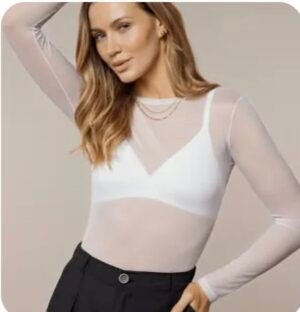 Blusa Tule Manga Comprida Jess