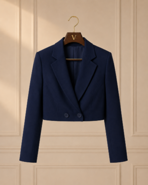 Blazer Cropped Alfaiataria Trimix