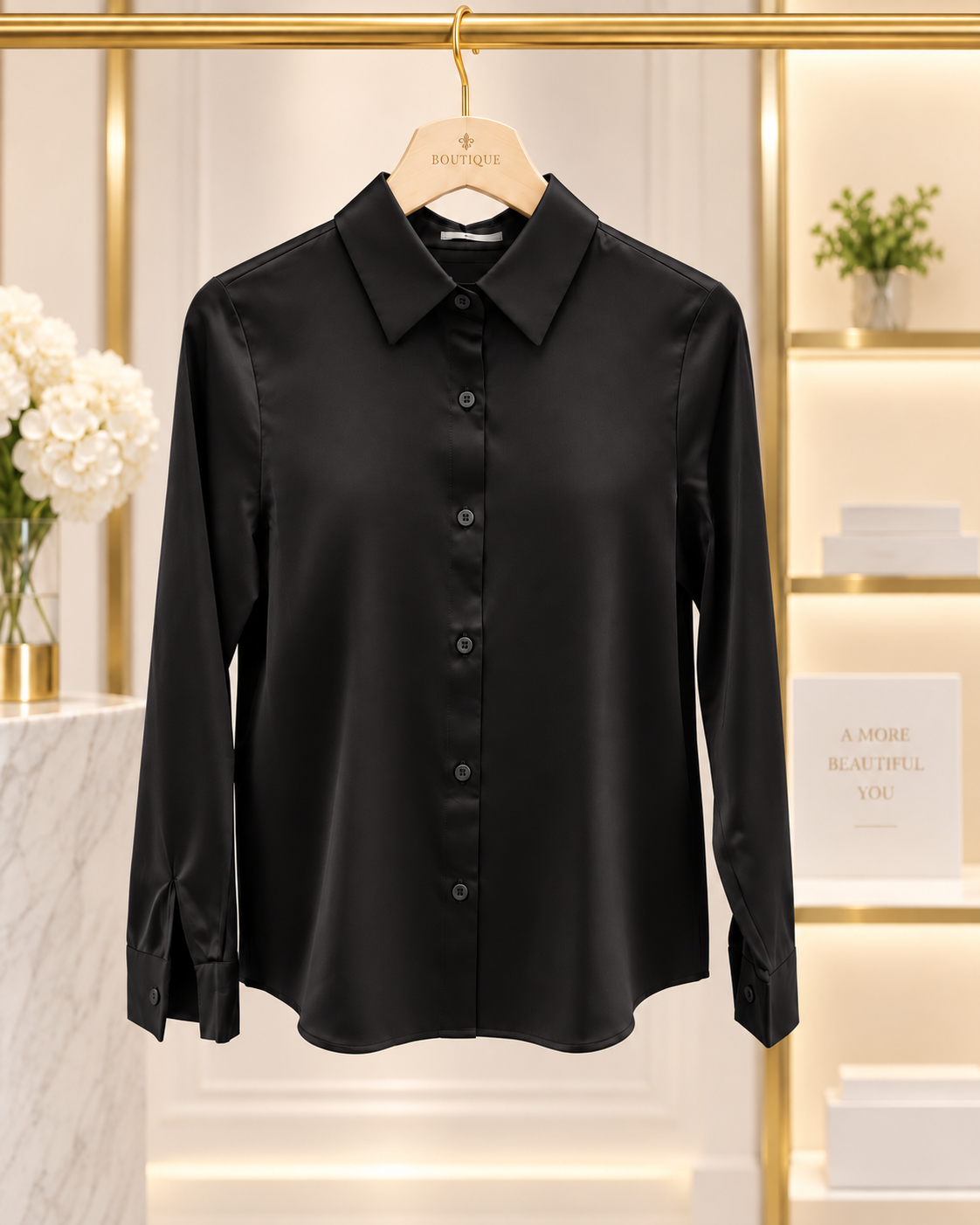 Camisa Feminina de Cetim
