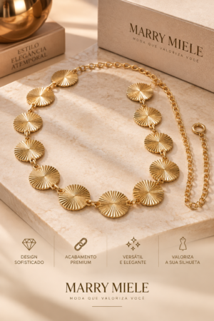 Cinto em metal dourado ajustável