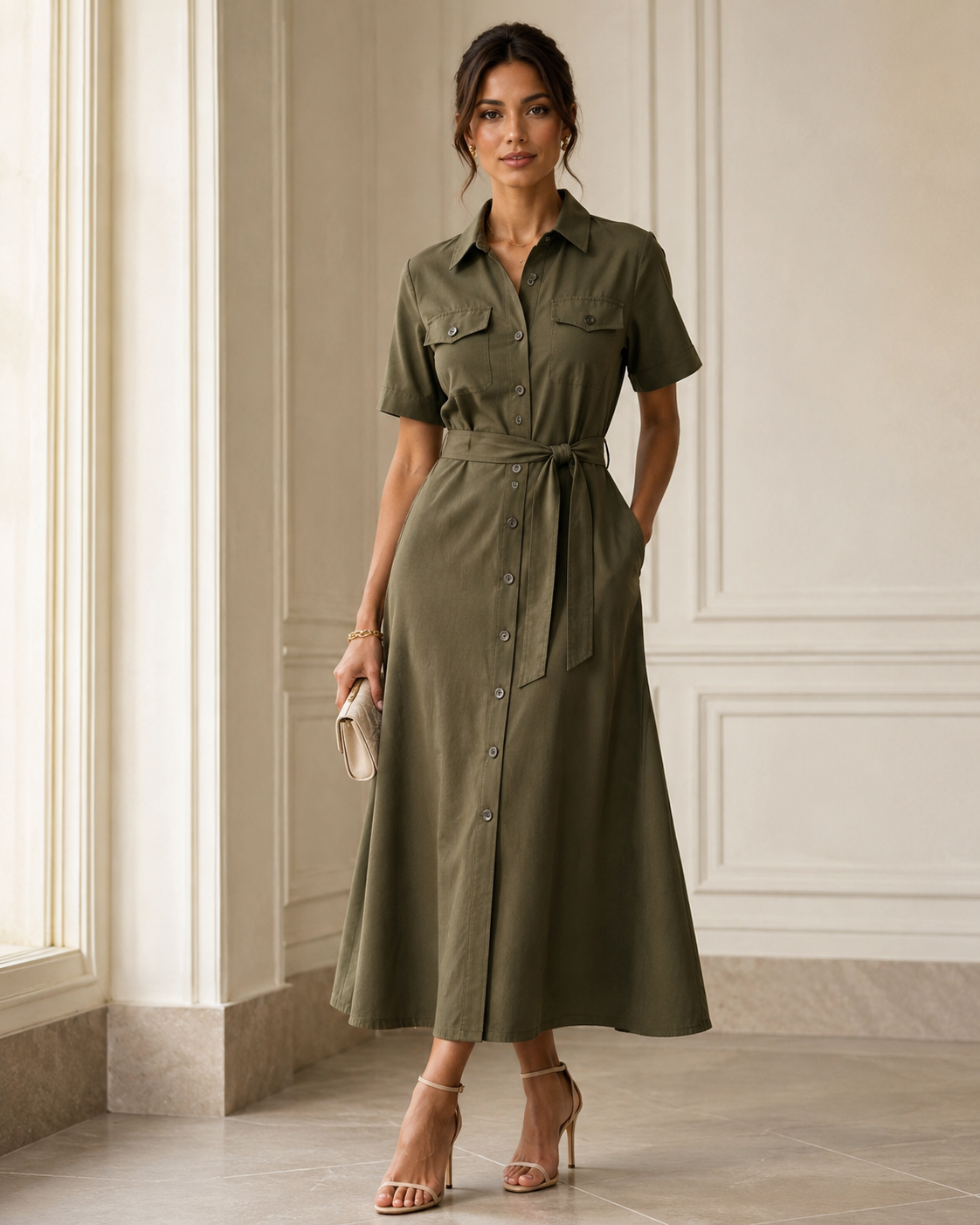 VESTIDO CHEMISE MIDI CAROL - Image 4